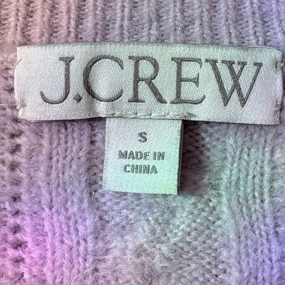 J. Crew Pale Lavender Cable Knit Puff-Sleeve Sweater - Picture 5 of 5